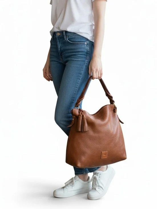 Dooney & Bourke Florentine Twist Strap Zip Hobo Bag - Picture 6 of 16